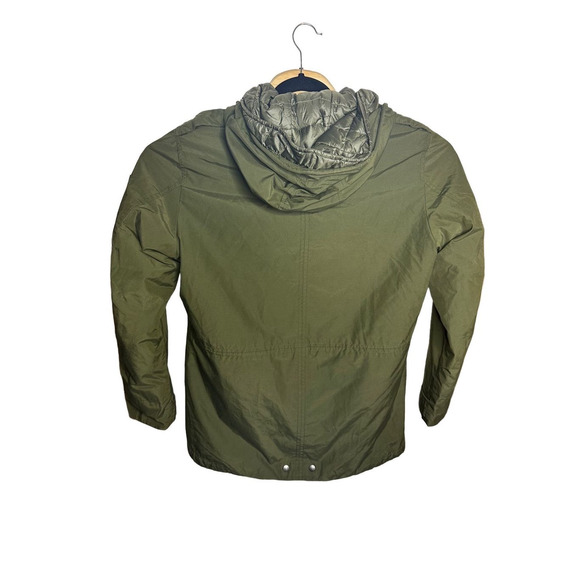 Woolrich Green Ramar Cloth Removable Down Jacket Lined Parka Size Medium Men's - Picture 3 of 16